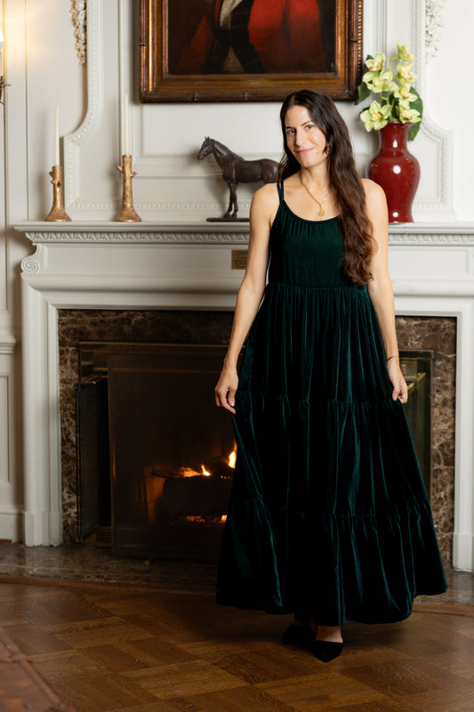 Mae Dress Emerald Velvet