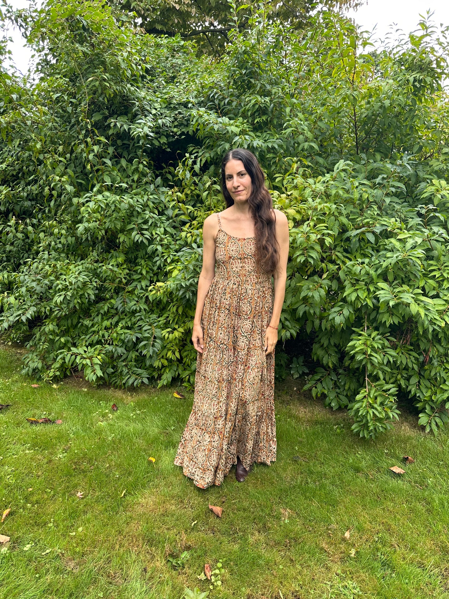 Mae Dress Chestnut Garden Block