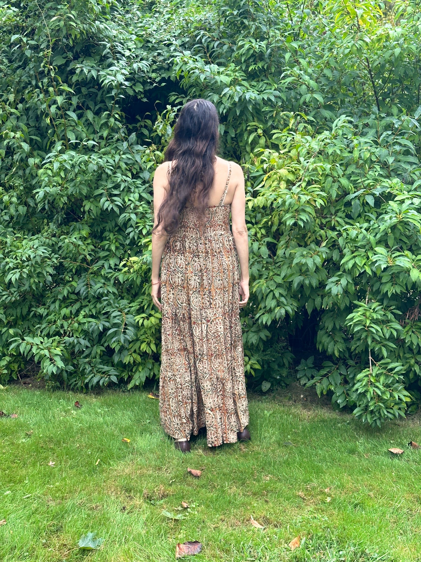 Mae Dress Chestnut Garden Block