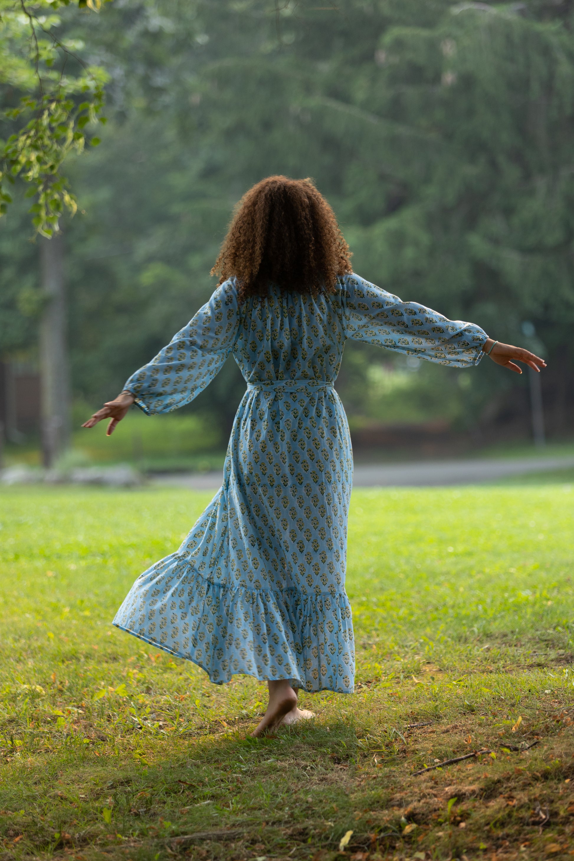 The Raven Gown - Hand Block Print Dress