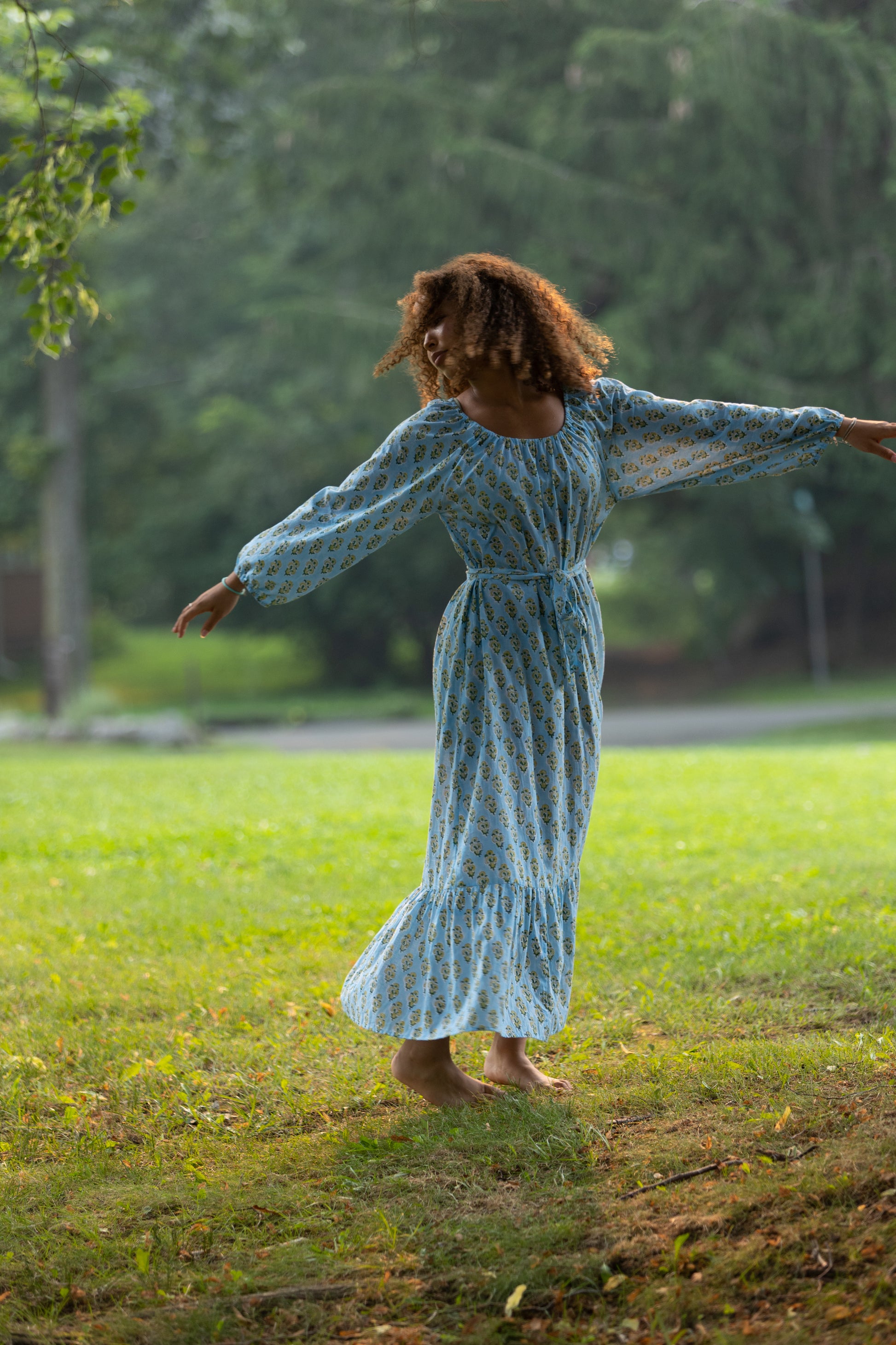 The Raven Gown - Hand Block Print Dress