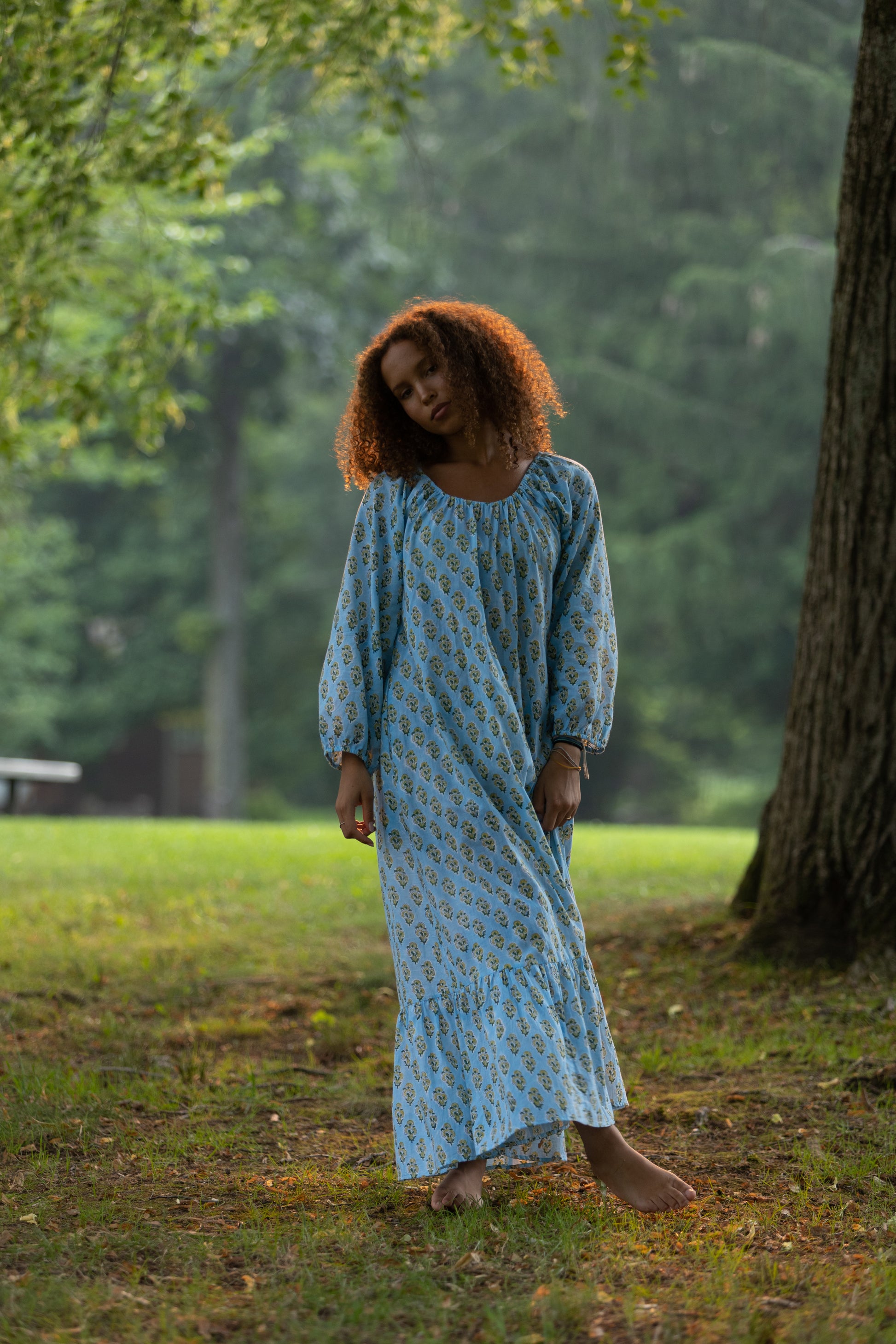 The Raven Gown - Hand Block Print Dress