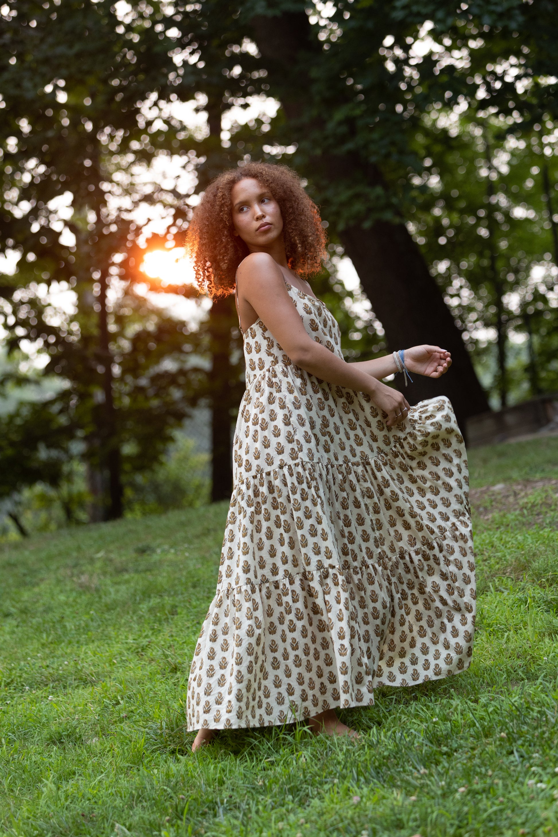 The Mae Dress - Organic Hand Block Print Cotton Dress