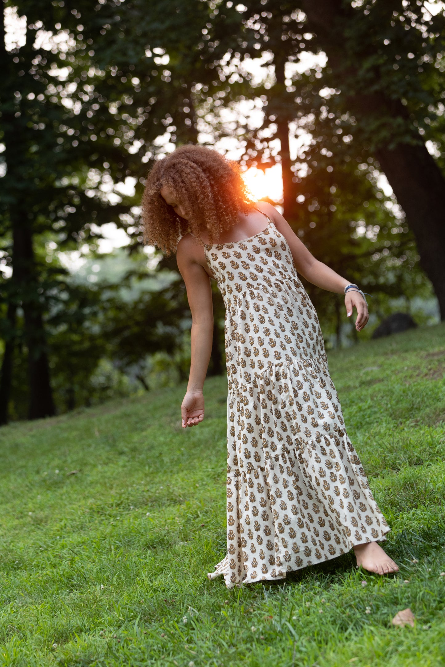 The Mae Dress - Organic Hand Block Print Cotton Dress