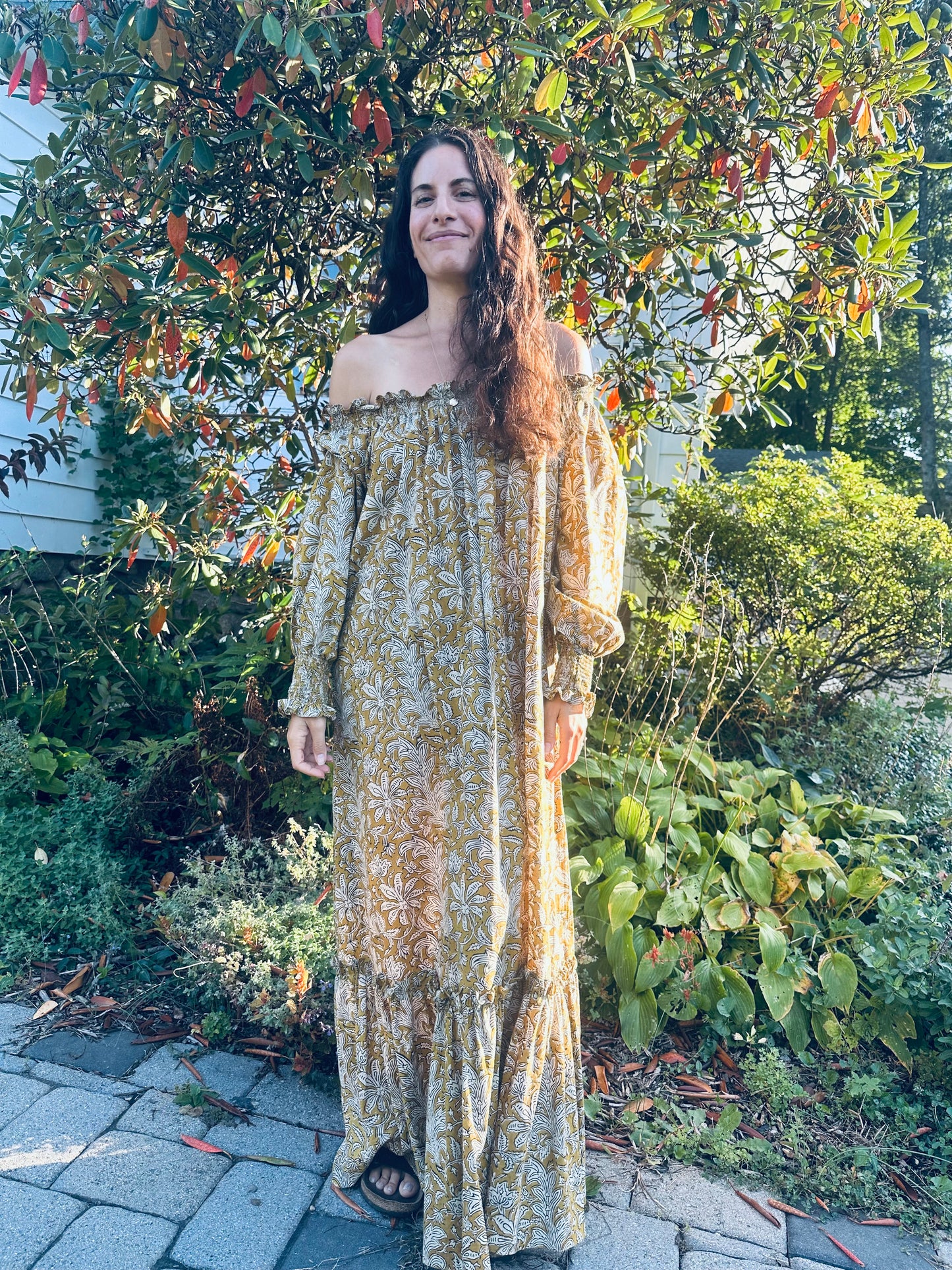 The Harbor Gown - Organic Cotton Hand Block Print Dress