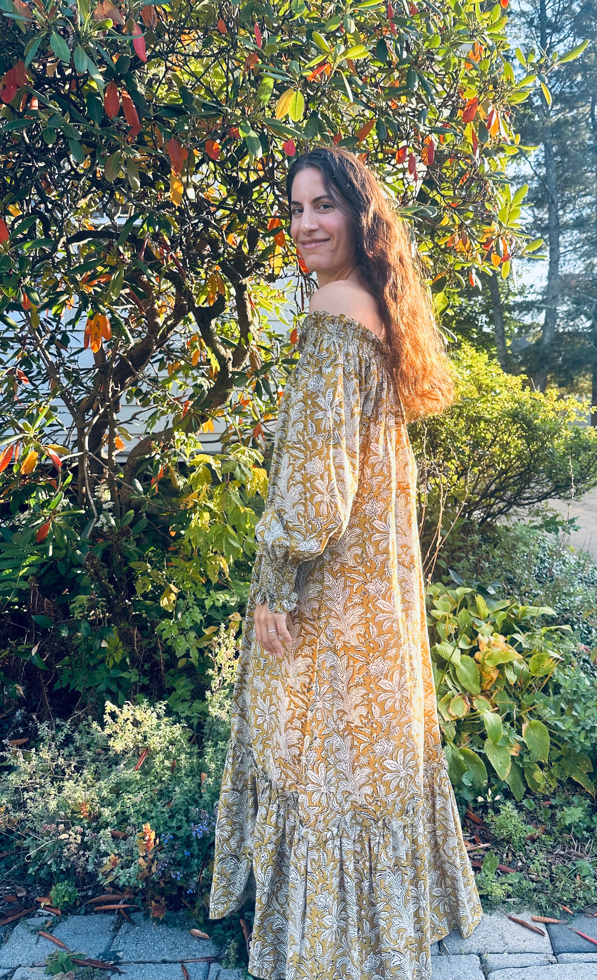 The Harbor Gown - Organic Cotton Hand Block Print Dress