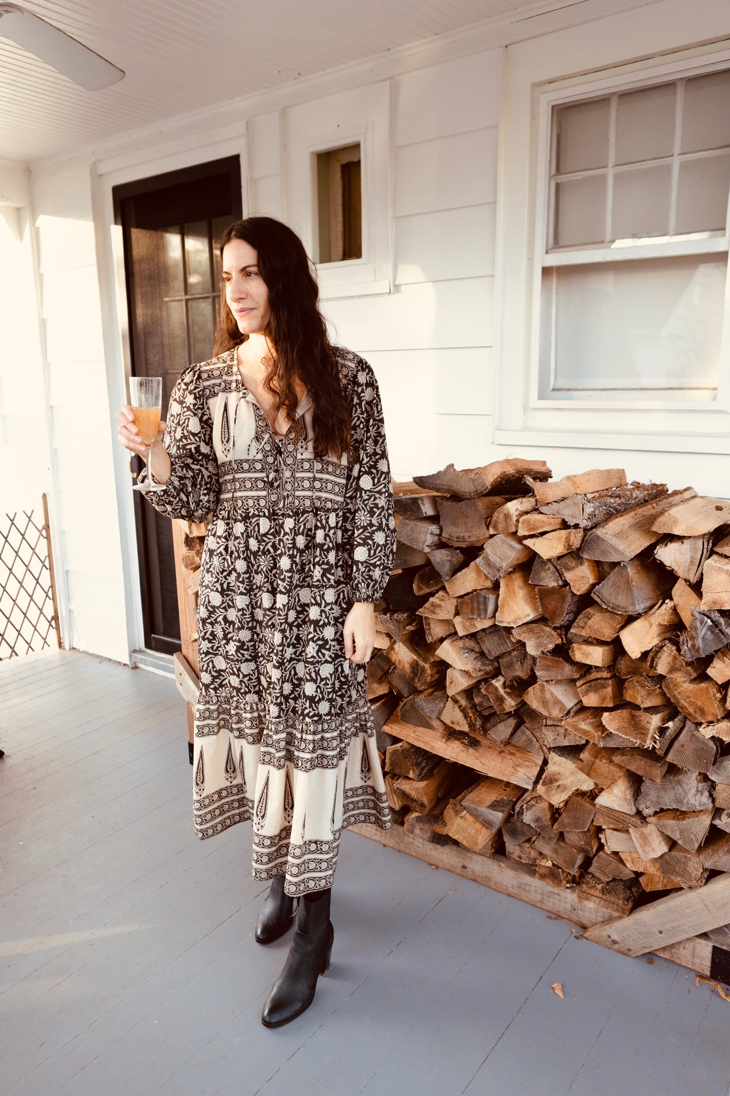 The Filomena Boho in Organic Cotton - Hand Block Print