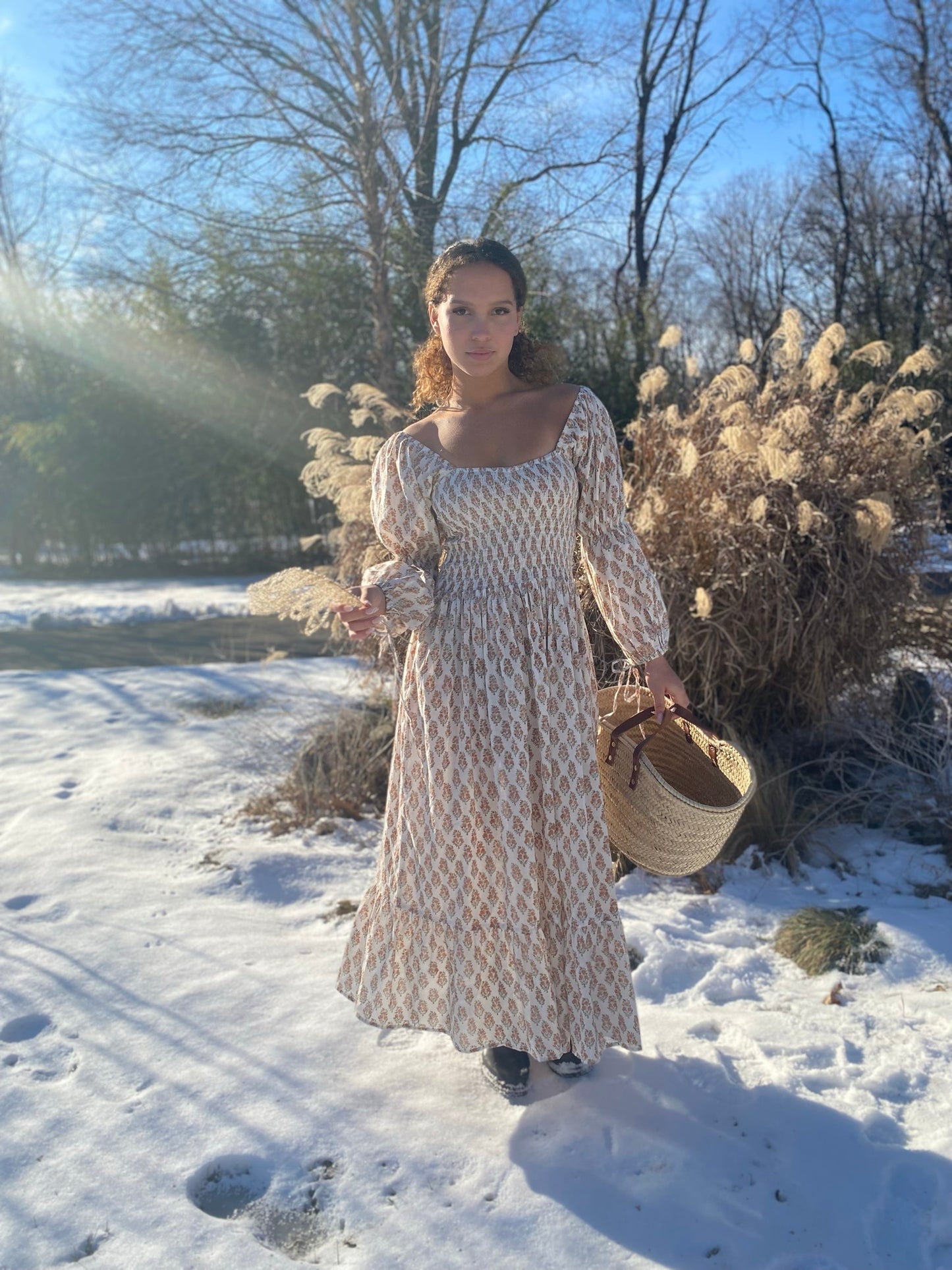 The Gracie Gown -  Hand Block Print Dress