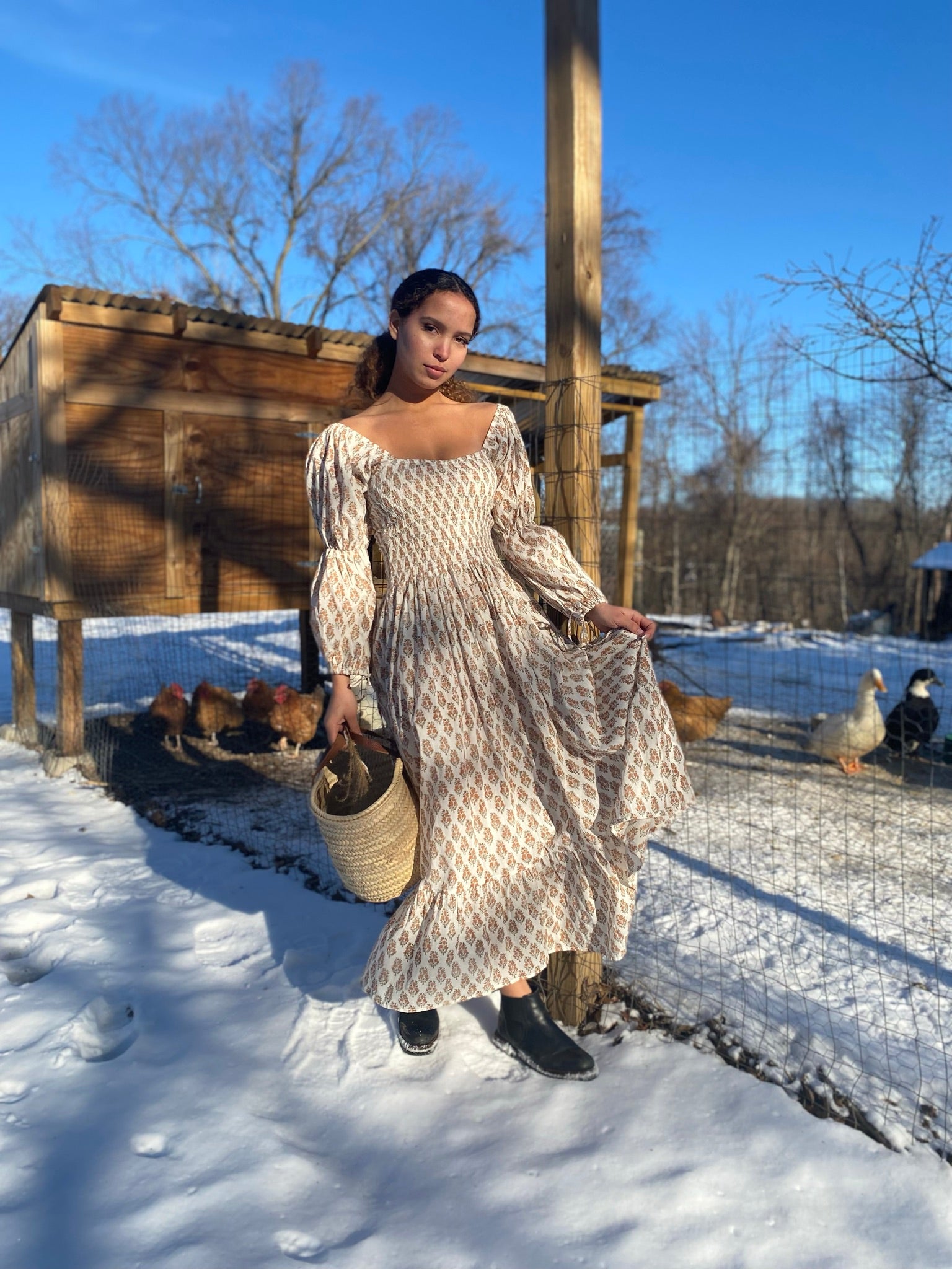 The Gracie Gown -  Hand Block Print Dress