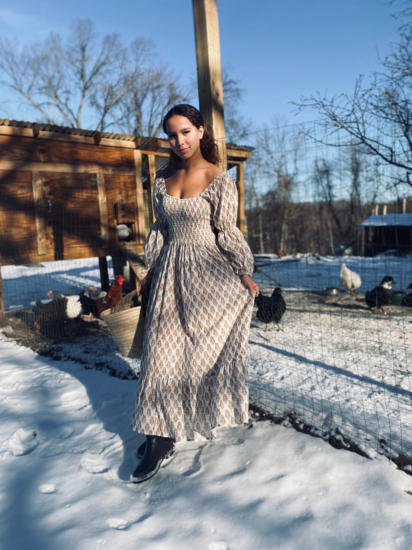 The Gracie Gown -  Hand Block Print Dress