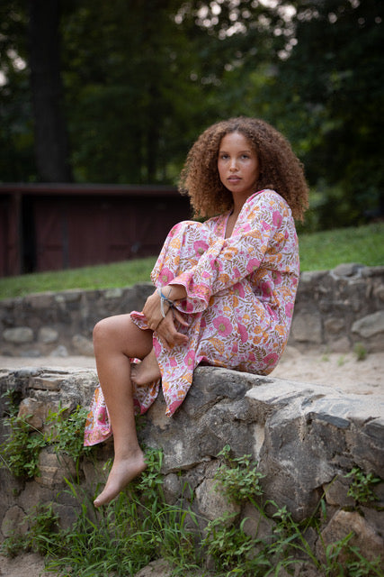 The Stella Robe - Hand Block Print