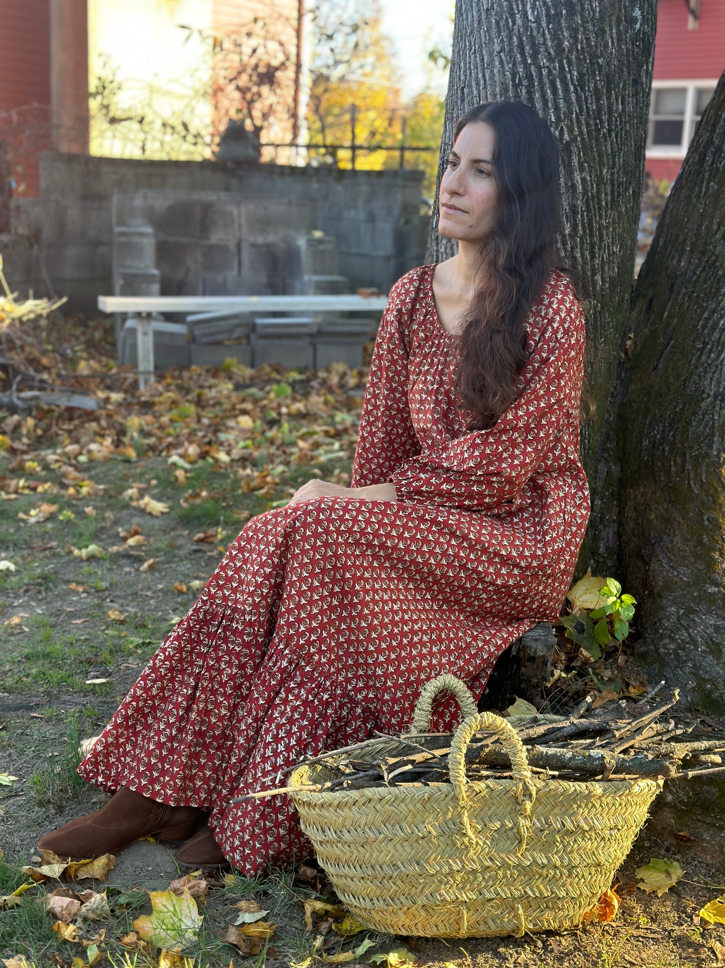 The Raven Gown - Hand Block Print Dress