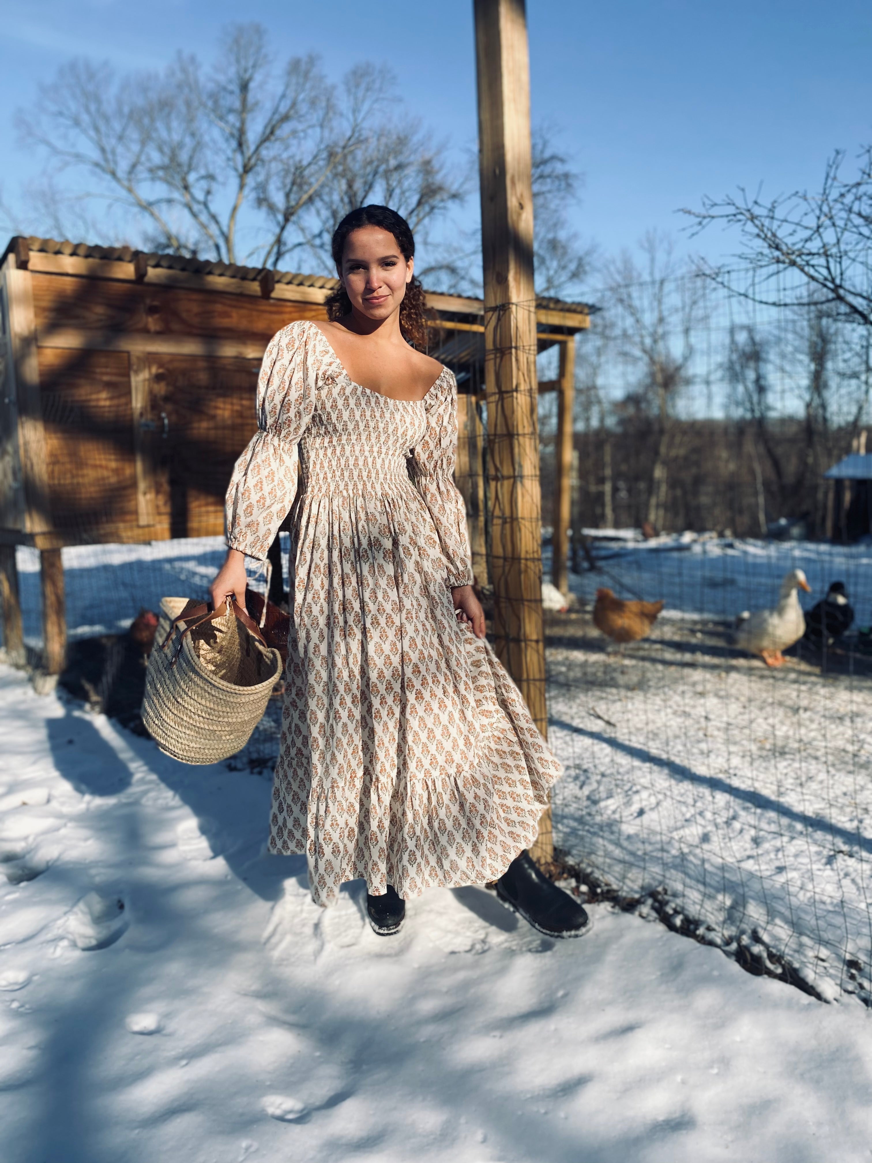 The Gracie Gown -  Hand Block Print Dress