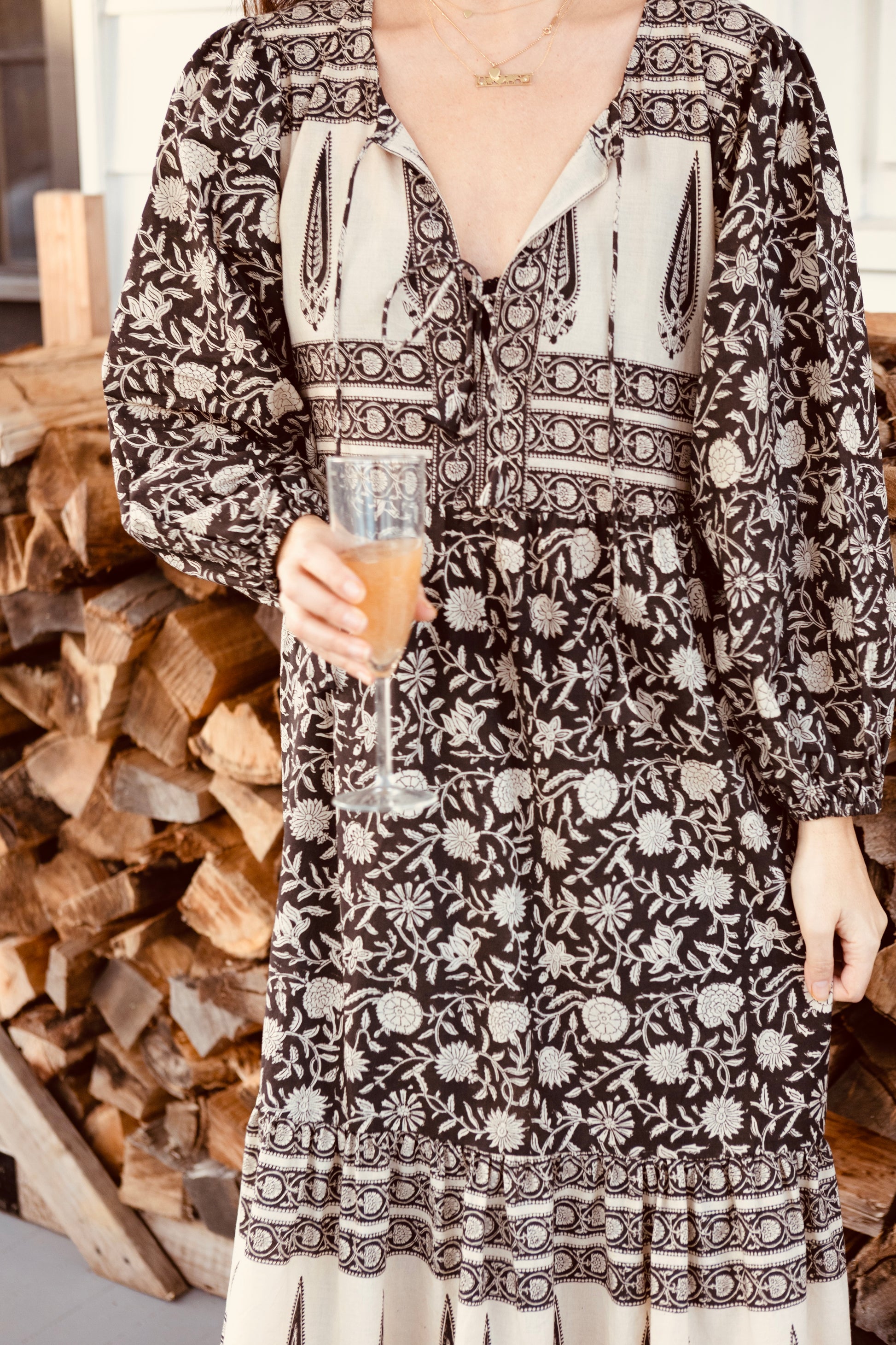 The Filomena Boho in Organic Cotton - Hand Block Print
