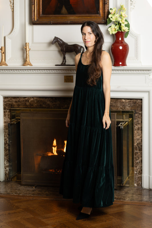 Mae Dress Emerald Velvet
