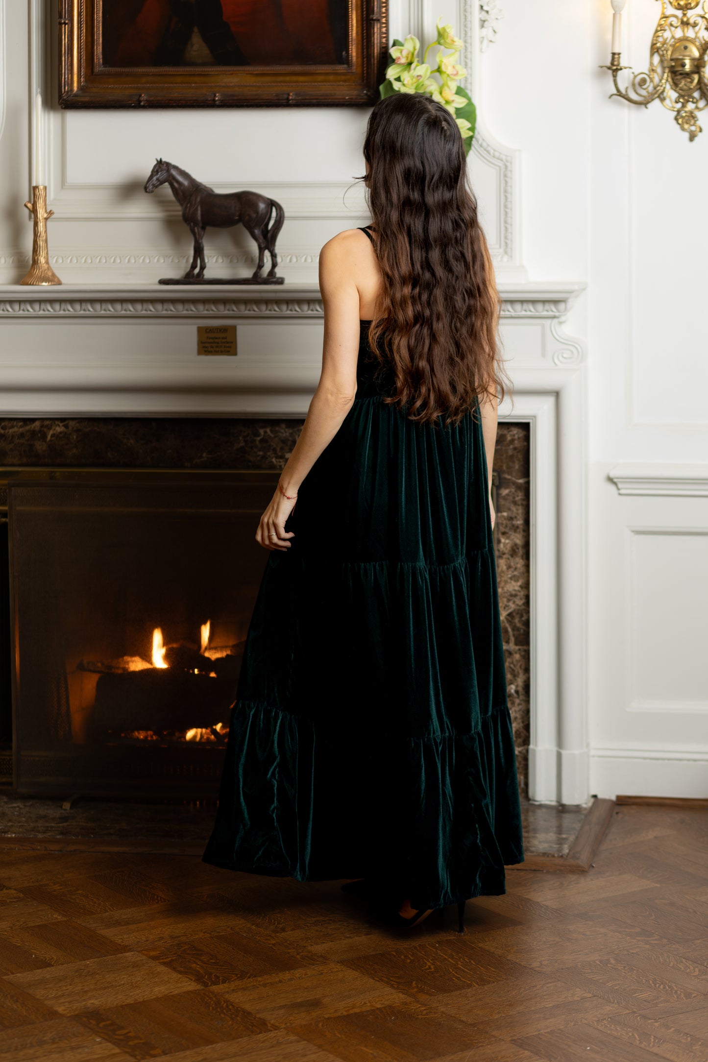 Mae Dress Emerald Velvet