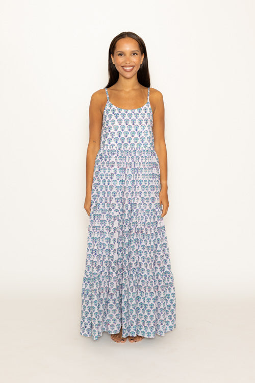 Mae Dress Balearic Sea Block