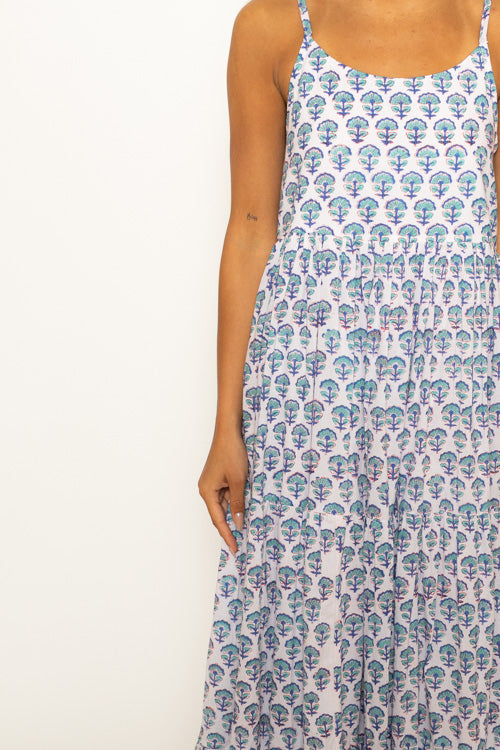 Mae Dress Balearic Sea Block