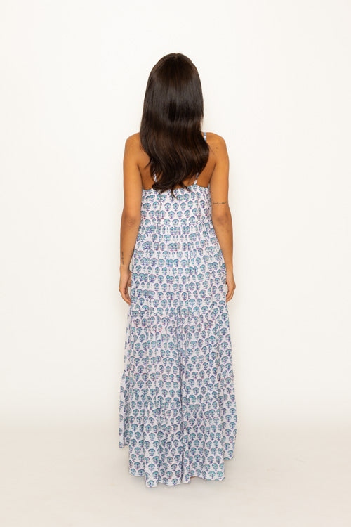 Mae Dress Balearic Sea Block