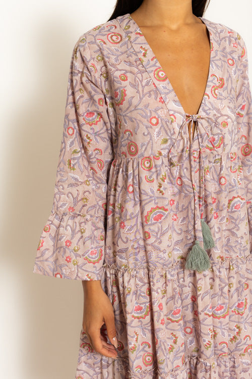 The Luna Dress Rose Jardin Block