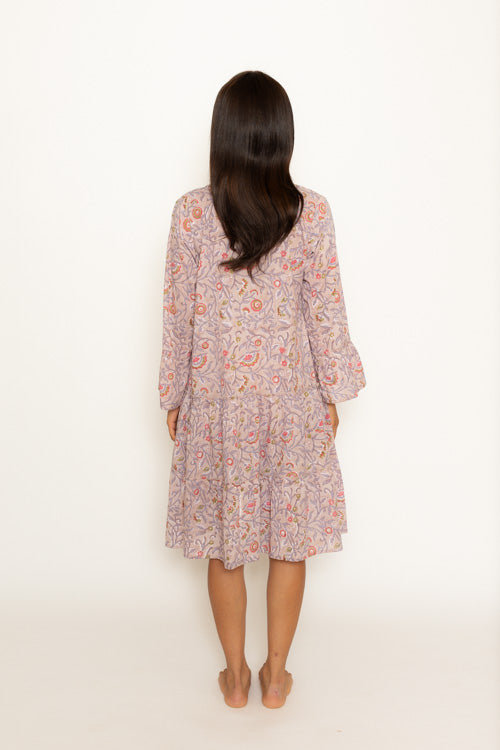 The Luna Dress Rose Jardin Block