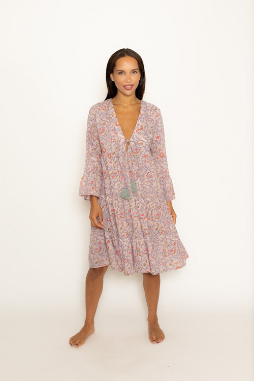 The Luna Dress Rose Jardin Block