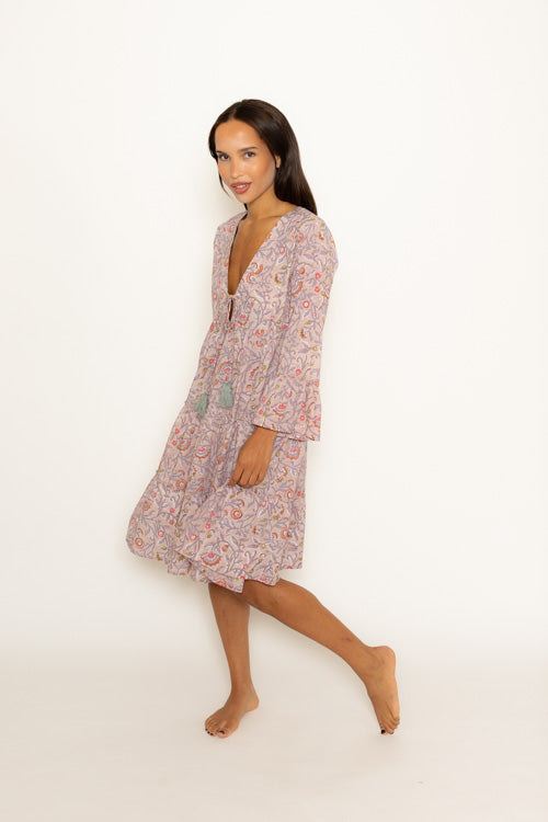 The Luna Dress Rose Jardin Block
