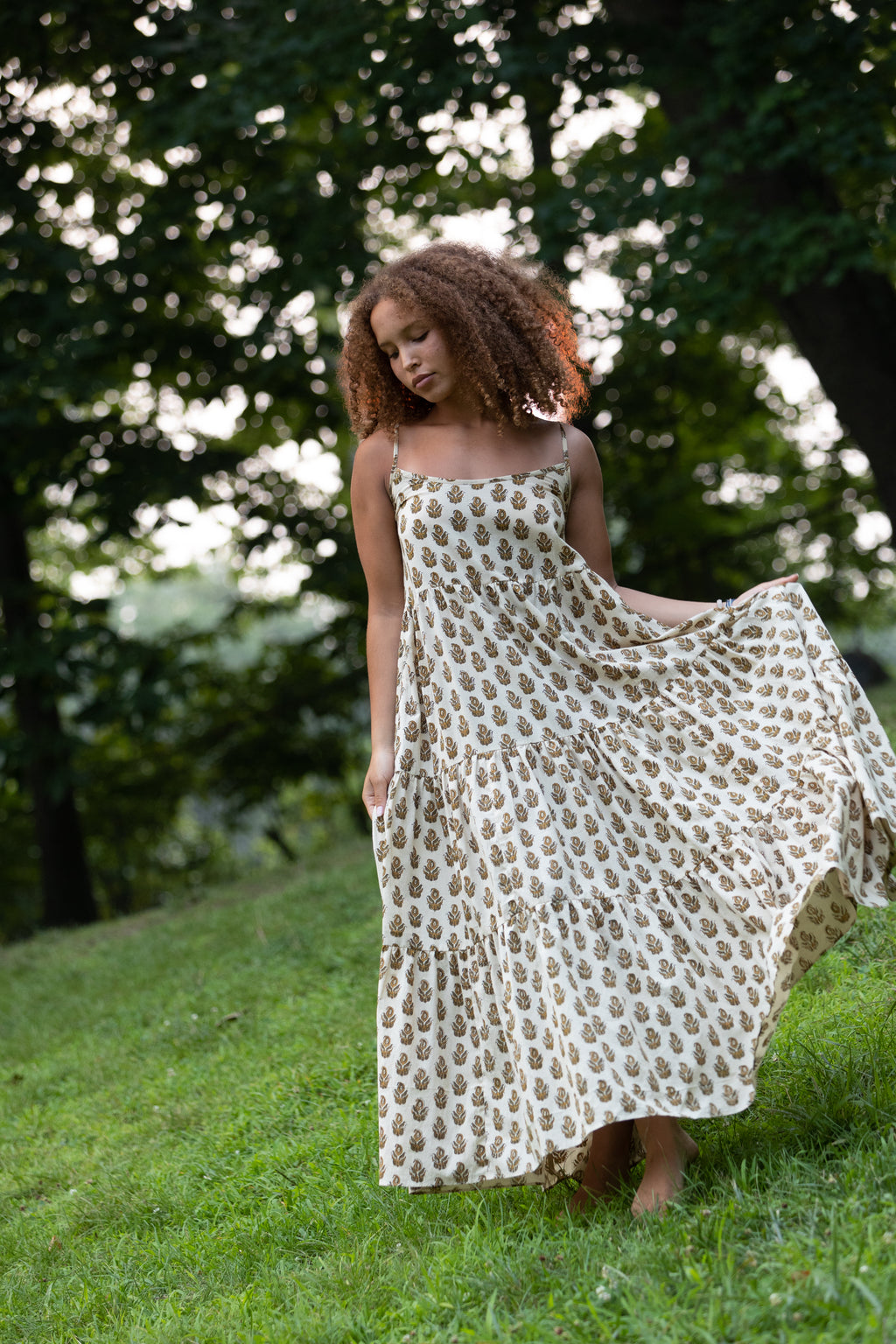 The Mae Dress - Organic Hand Block Print Cotton Dress