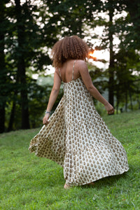 The Mae Dress - Organic Hand Block Print Cotton Dress