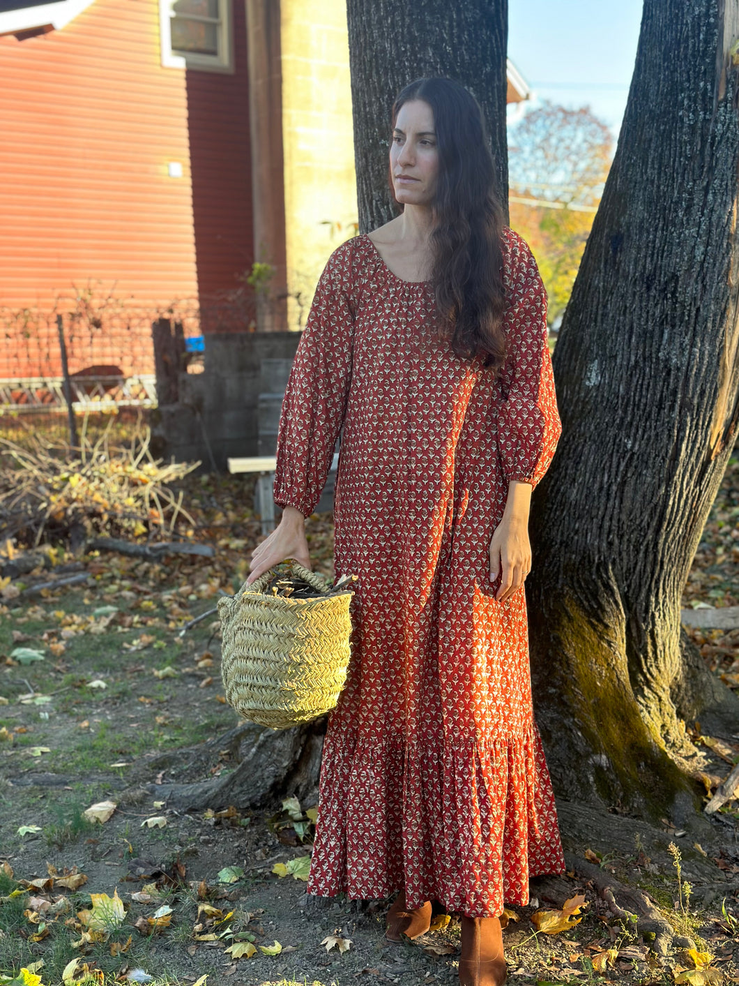 The Raven Gown - Hand Block Print Dress