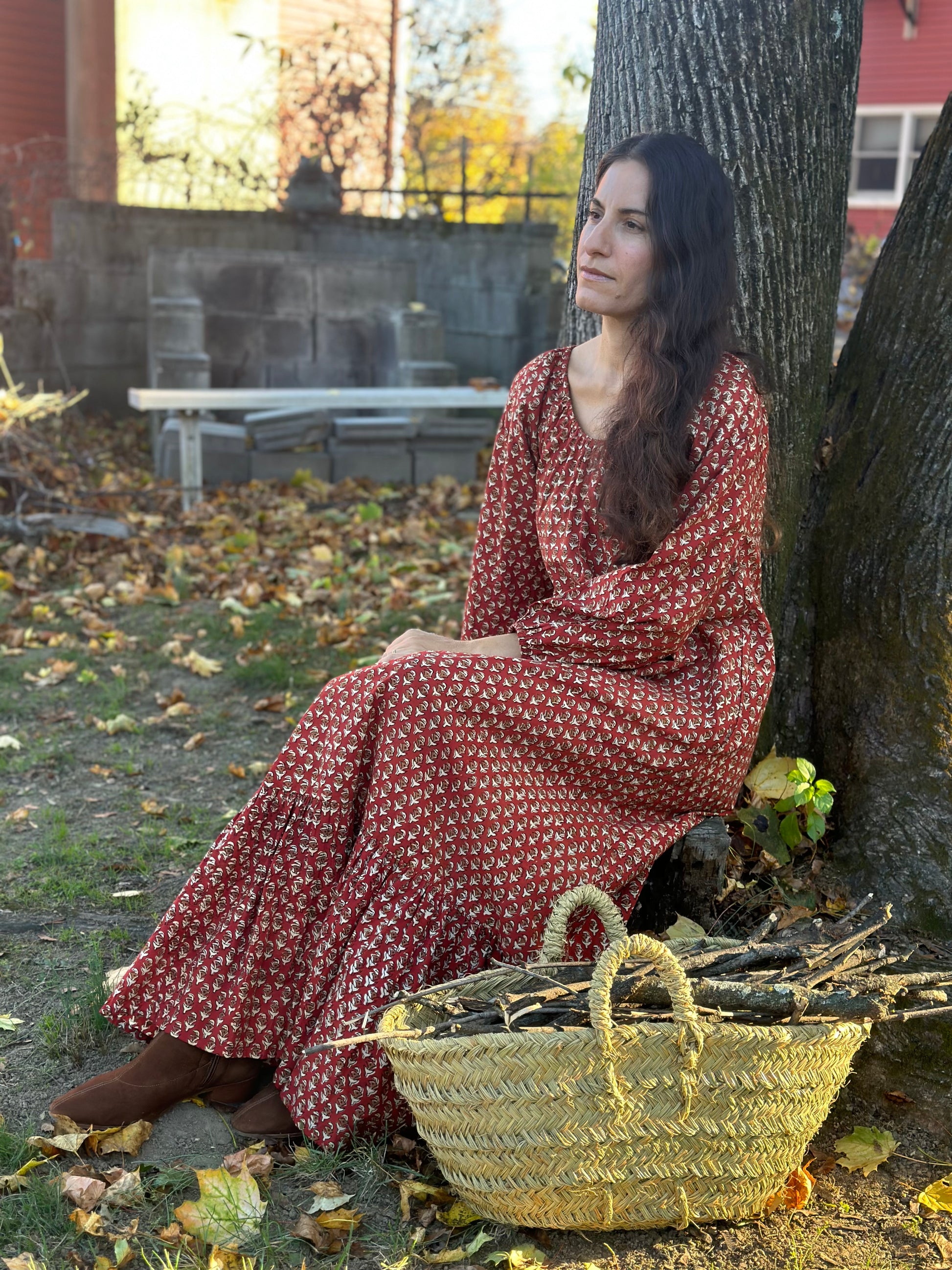The Raven Gown - Hand Block Print Dress